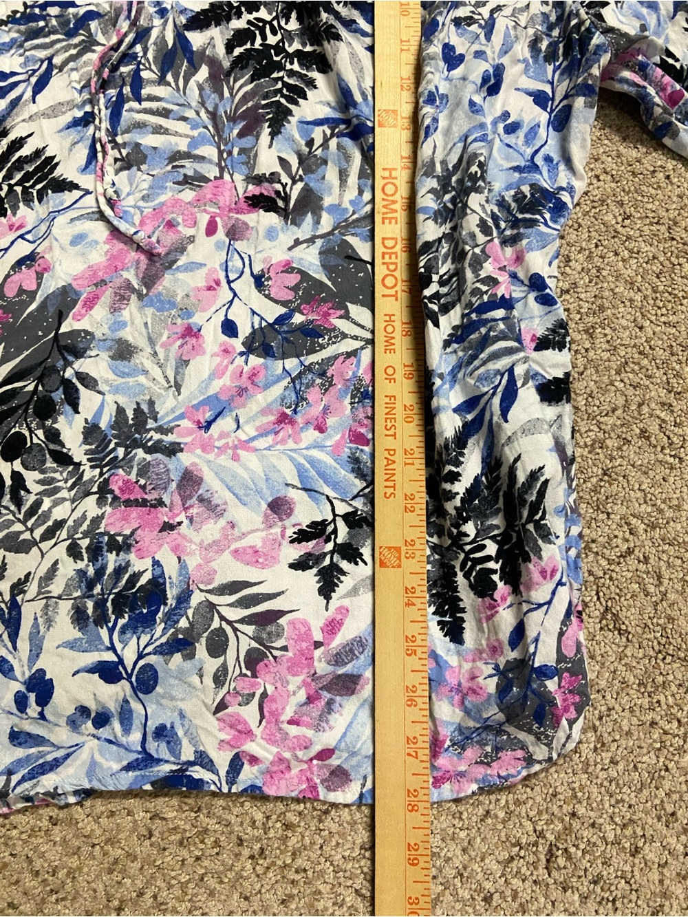 Woman Within Tunic Top Woman Plus Size 1X 22/24 Tropical Leaves Flutter Sleeves - Picture 5 of 8